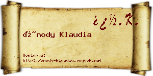 Ónody Klaudia névjegykártya