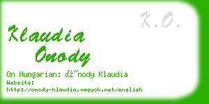 klaudia onody business card